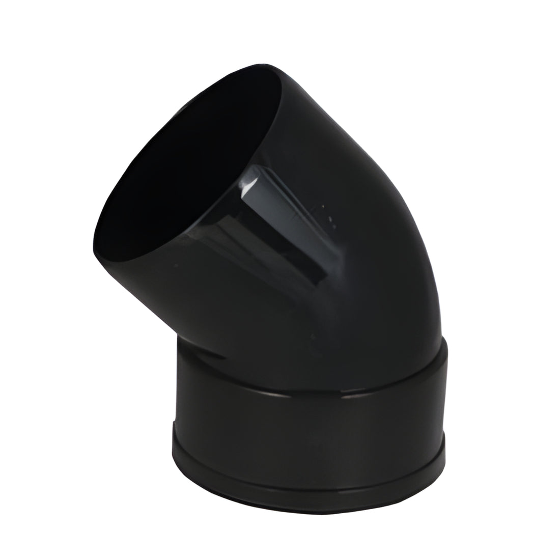 Tetraflow Soil Solvent Weld 110MM Single Socket 45 Degree Bend Black ...